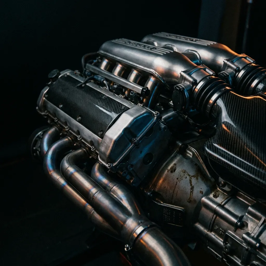 Bloc V6 diesel en atelier, illustration du moteur Renault 3.0 dCi